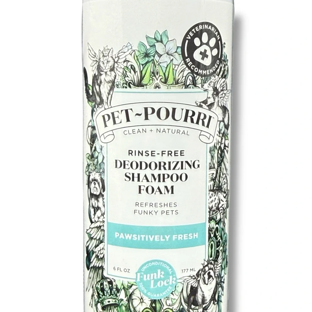 Pet-Pourri Dog Shampoo Rinse Free Foam Deodorizing Dry Wash For Pets 6oz Refresh